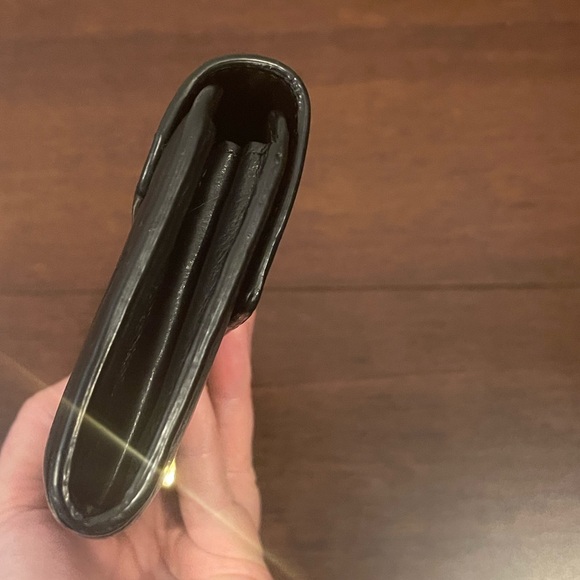 chloe Black Quilted Leather long Wallet gold turn lock hardware - Picture 6 of 10